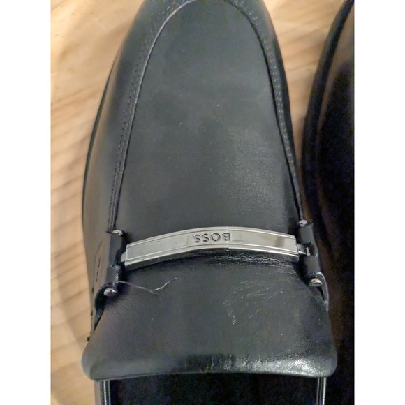 BOSS Black Leather Colby Loafer Shoes‎ Mens Dress Shoes Formal Size 8